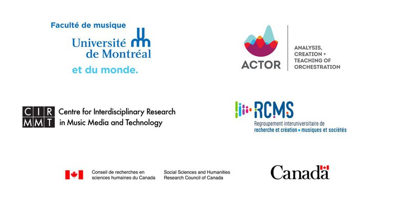 Partner logos Logos for Université de Montréal, ACTOR Project, CIRMMT, RCMS, and Social Sciences and Humanities Research Council of Canada