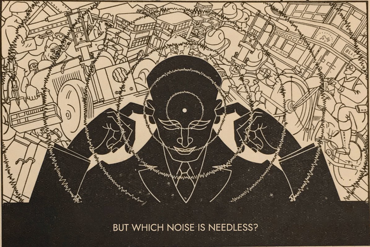 Gershon Dublon: Copy of a 1935 poster made by the Anti-Noise League as featured in Noise Abatement Exhibition: Science Museum. See https://journal.sciencemuseum.ac.uk/article/sound-technology-and-the-museum/. Gershon Dublon: copy of a 1935 poster made by the Anti-Noise League as featured in Noise Abatement Exhibition: Science Museum. See https://journal.sciencemuseum.ac.uk/article/sound-technology-and-the-museum/.