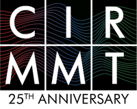 CIRMMT logo with wavy red, green and blue lines running through it and 25th anniversary underneath