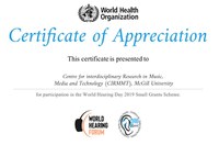 CIRMMT awarded the WHD Small Grants Scheme by the World Health Organization