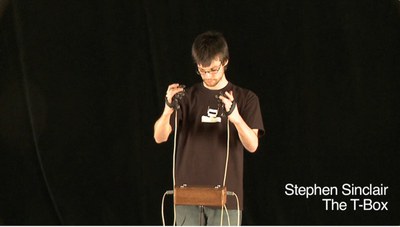 Stephen Sinclair hooked up with wires to the t-Box